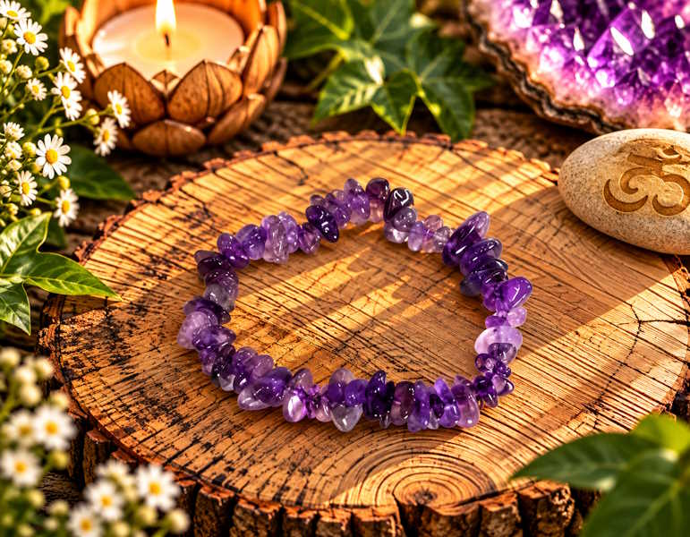 Pulsera Chip Amatista oscura